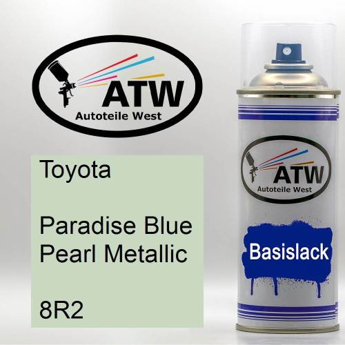 Toyota, Paradise Blue Pearl Metallic, 8R2: 400ml Sprühdose, von ATW Autoteile West.